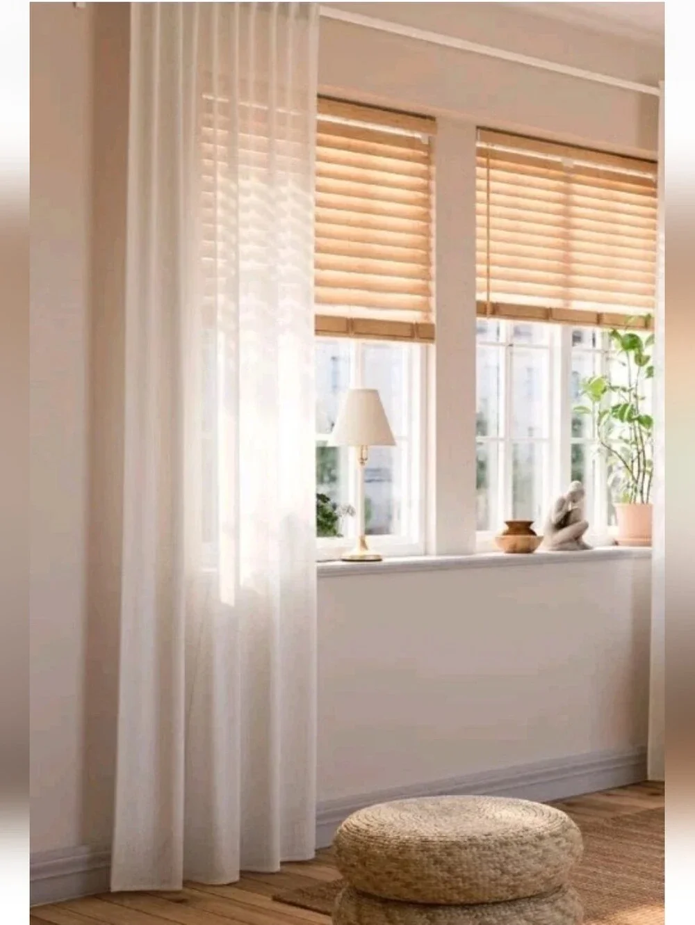 Ikea Ritva Light Filtering Long Curtain White Textured Grid 2 Pc 57